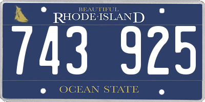 RI license plate 743925