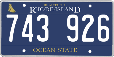 RI license plate 743926