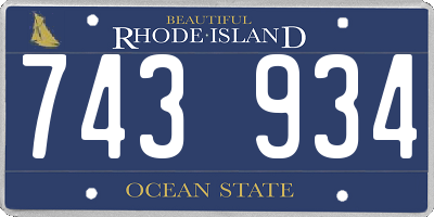 RI license plate 743934