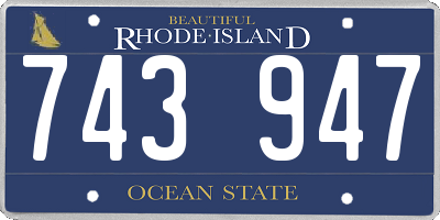 RI license plate 743947