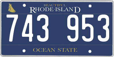 RI license plate 743953