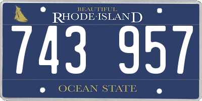 RI license plate 743957