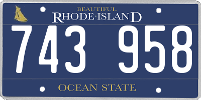 RI license plate 743958