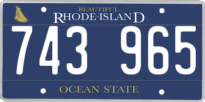 RI license plate 743965
