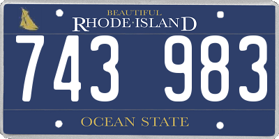 RI license plate 743983