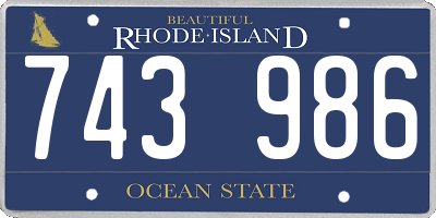 RI license plate 743986