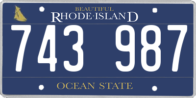 RI license plate 743987