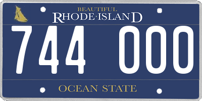 RI license plate 744000
