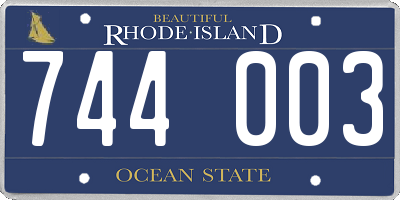RI license plate 744003