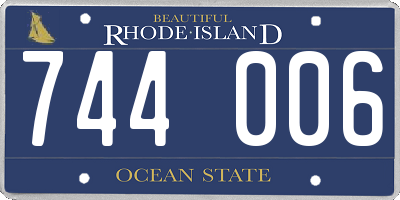 RI license plate 744006