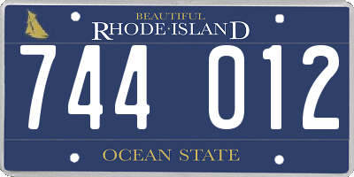 RI license plate 744012