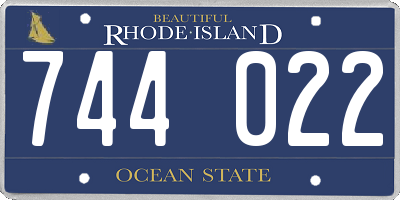RI license plate 744022