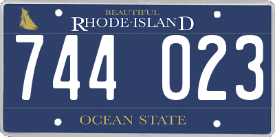 RI license plate 744023