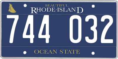RI license plate 744032