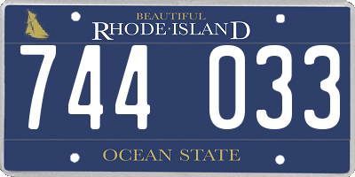 RI license plate 744033