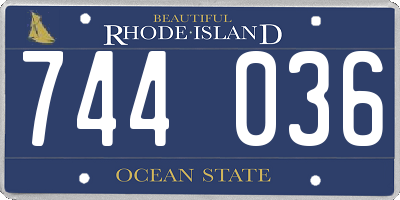 RI license plate 744036
