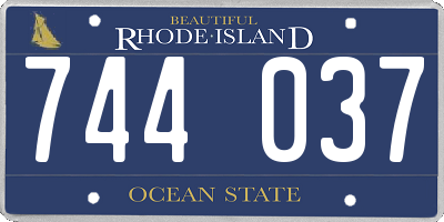 RI license plate 744037