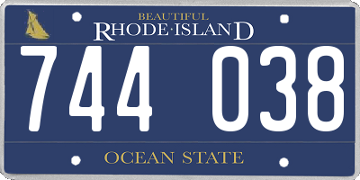 RI license plate 744038