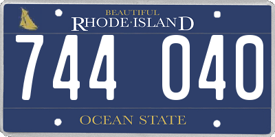 RI license plate 744040