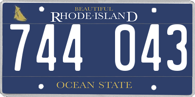 RI license plate 744043