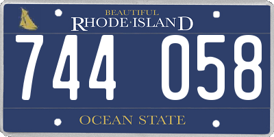 RI license plate 744058