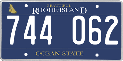 RI license plate 744062