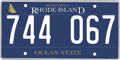 RI license plate 744067