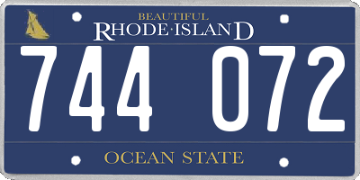 RI license plate 744072