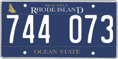 RI license plate 744073