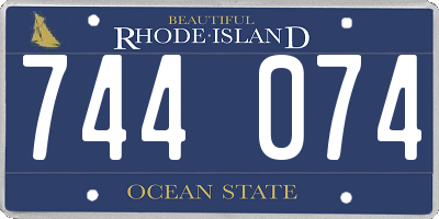 RI license plate 744074