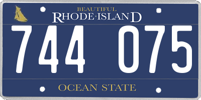 RI license plate 744075
