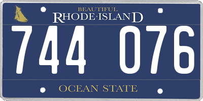 RI license plate 744076