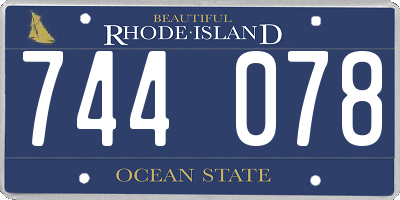 RI license plate 744078