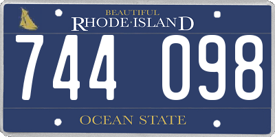 RI license plate 744098