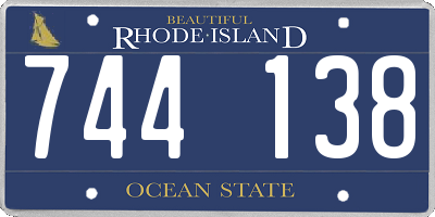 RI license plate 744138
