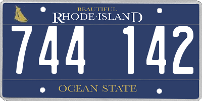 RI license plate 744142