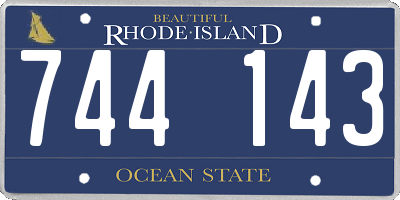 RI license plate 744143