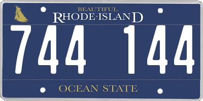 RI license plate 744144