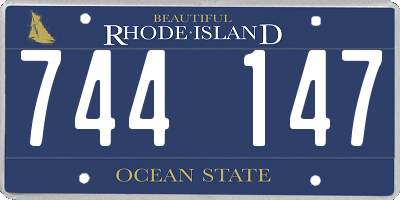 RI license plate 744147