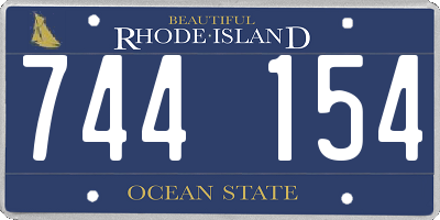 RI license plate 744154