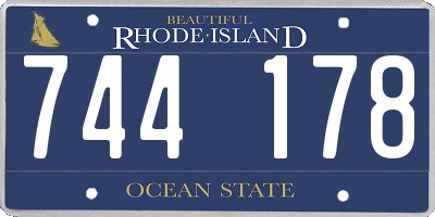 RI license plate 744178