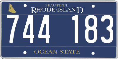 RI license plate 744183