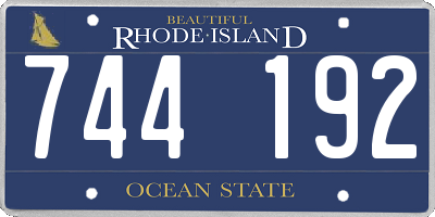 RI license plate 744192