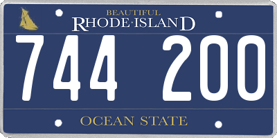 RI license plate 744200