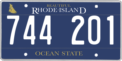 RI license plate 744201