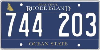 RI license plate 744203
