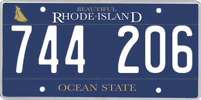 RI license plate 744206