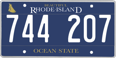 RI license plate 744207