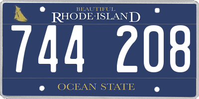 RI license plate 744208