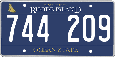 RI license plate 744209